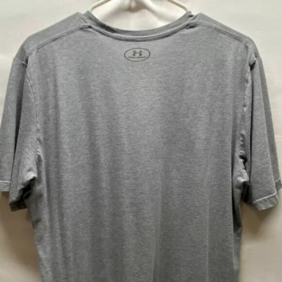 Under Armour Heat Gear Men's Medium Grey Loose Fit UA Logo Athletic Wear T-Shirt - Picture 5 of 12